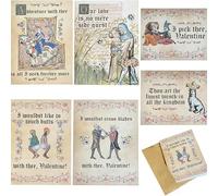 Odetina 6 Pcs Medieval Valentines Cards, Funny Old English Meme Greeting Cards, Vintage Manuscript Art Romance Cards with Envelopes for Couples and Anniversary