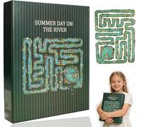 Odetina All Edge Jigsaw Challenge, Summer Day On The River 501 Piece Puzzle, High Difficulty Unique Creek & Mouse Burrow Themed Game for Family Time