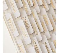 Odetina Bible Tabs, 75 Pcs Laminated Gold Foil Bible Index Tabs for Study Bible, Bible Study Supplies & Journaling Accessories for Women Men Catholic Orthodox Bible Study