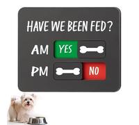 Odetina Cat Dog Feeding Reminder Supplies With Magnet, Have We Been Fed Sign, AM PM Feeding Reminder Slider Sign (B)