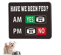 Odetina Cat Dog Feeding Reminder Supplies With Magnet, Have We Been Fed Sign, AM PM Feeding Reminder Slider Sign (D)