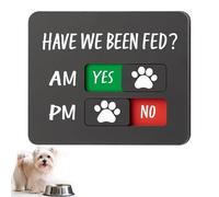 Odetina Cat Dog Feeding Reminder Supplies With Magnet, Have We Been Fed Sign, AM PM Feeding Reminder Slider Sign (A)