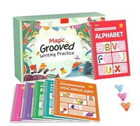 Odetina Grooved Handwriting Practice Workbook Full Set - 3D Guidance for Clear Letter & Number Tracing
