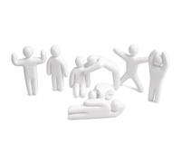 Odetina Paintable 3D Printed Figures, 8-Piece Miniature Set for DIY Decor