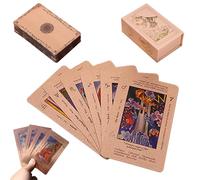 Odetina Rose Gold Tarot Cards Deck With Guide Book, Witchy Cauldron Classic Cards For Beginners To Experts, Holographic Foil Waterproof Design