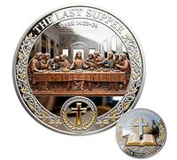Odetina The Last Supper Christian Commemorative Coin, Double-Sided Religious Collectible Coin, Jesus Christ Faith Souvenir Gift for Church Prayer Baptism