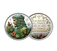 Odetina Way, Truth, and Life Christ Commemorative Coin - Double-sided Bible Verse Challenge Coin with Crown of Thorns for Prayer & Daily Reflection