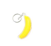 ODETOJOY 1 PC Mini Size LED Banana Keychain Light Up Artificial Fruit Key Chain Luminous Yellow Or Green Banana Keyrings Flashlight Toy For Kids