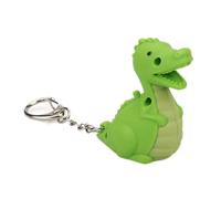 ODETOJOY Green Dinosaur Keychain With Sound And Led Light Woman Bag Charms Accessories Lovely Animal Gift Keyrings For Kids