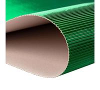 ODETOJOY Metallic Pearlescent Corrugated Cardboard Sheets 25x35cm - 10-Pack Shimmery Art Paper for 3D Crafts, DIY Projects & Classroom Use - Tear-Resistant, Premium Quality (Green)