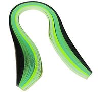ODETOJOY Quilling Paper Gradient Quilling Strips 3mm Crafts Filigrana Paper 1/8inch Rainbow Color 120pcs Length 21inch (Green)