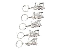 ODETOJOY Train Keychain - Stainless Steel Silver Metal Choo Choo Keyring - Handbag Pendant Ornament, Silver, One size