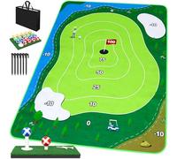 ODGG 6x5Ft Golf Chipping Game Mat, Battle Royale Golf Game Set with Golf Hitting Mat, 20 Grip Golf Balls, Backyard Golf Games for Adults Family Outdoor Indoor