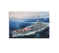 ODGYENGW Battleships of The Littorio Class 1943 Italian Navy Battleship RN Roma Decorative Painting Canvas Wall Artworks Picture 20x30inch(50x75cm)