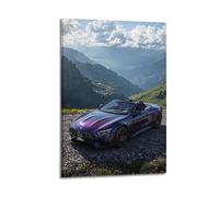 ODGYENGW High-Performance Convertible Poster C63 with Alpine Scenery Metallic Paint Luxury Automotive Art Decorative Painting Canvas Wall Artworks Picture 12x18inch(30x45cm)