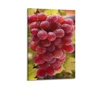 ODGYENGW Kitchen Poster Food Poster Fresh Grapes Fruit with Water Drop Decorative Painting Canvas Wall Artworks Picture 20x30inch(50x75cm)