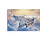 ODGYENGW Military Aircraft Poster China J-20S Mighty Dragon Fighter Plane Decorative Painting Canvas Wall Artworks Picture 20x30inch(50x75cm)