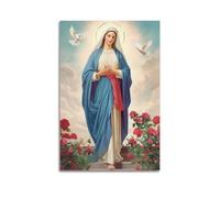 ODGYENGW Religious Poster The Great Christian Mary 5 Decorative Painting Canvas Wall Artworks Picture 24x36inch(60x90cm)