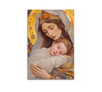 ODGYENGW Religious Poster The Virgin Mary Holding The Child Decorative Painting Canvas Wall Artworks Picture 24x36inch(60x90cm)