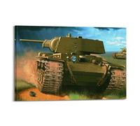 ODGYENGW WW2 Vintage Tanks Poster Soviet KV-1 Heavy Tanks Decorative Painting Canvas Wall Artworks Picture 20x30inch(50x75cm)