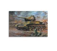 ODGYENGW WW2 Vintage Tanks Poster Soviet T-34 Medium Tanks Decorative Painting Canvas Wall Artworks Picture 24x36inch(60x90cm)