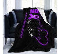 ODHHGDF Hope for A Cure Chiari Malformation Awareness Blanket Printed Flannel Throw Blanket 50inX40in Anti-Pilling Blanket Bed Sofa Living Room Bedroom, Black