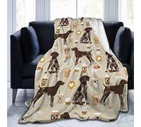 ODHHGDF Novelty Flannel Throw Blanket, German Shorthair Pointer Dog Breed Custom Pet Coffee Lover Blankets for All Seasons, Washable Air Conditioning Blanket 50"X40"