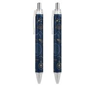 ODHHGDF Stylish Beautiful Retractable Ballpoint Pens, Magic Constellations Sun Moon Stars Mystical Astrology Point Pen 2 Pcs 0.5 mm, Comfortable Smooth Writing Pens Office Supplies for Men Women