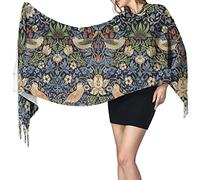 ODHHGDF William Morris Strawberry Thief Womens Warm Long Shawl Wraps Large Scarves Cashmere Feel Long Shawl Scarf