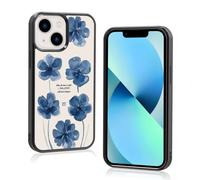 Odhtst Aesthetic Christian Blue Flowers Print Phone Case Compatible with iPhone 13 Mini Case 5.4 Inch, TPU Shockproof Protection Cute Jesus Bible Verse Phone Case for Girl Women Cover