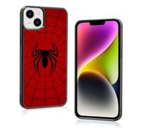 Odhtst Red Phone Case Spider Compatible with iPhone 14 Plus - Shockproof Protective Cute Cool Spider-Web Phone Case Compatible with iPhone 14 Plus 6.7 Inch Case for Man Girls Women Boy Black Red