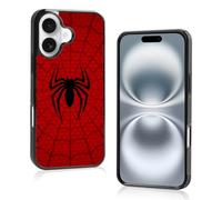 Odhtst Red Phone Case Spider Compatible with iPhone 16 - Shockproof Protective Cute Cool Spider-Web Phone Case Compatible with iPhone 16 6.1 Inch Case for Man Girls Women Boy Black Red