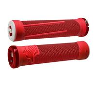 Odi AG-2 Aaron Gwin Grips - Red/Fire Red/Single Locking Lock On Clamp Handle Bar Part Mountain Biking Bike MTB Riding Ride Trail Enduro Downhill Hand Comfort Handlebar Rubber DH AG2 Accessories