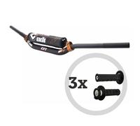 ODI Handlebar Kit - CFT Pum MX + 3 pairs of MX V2 Lock-On Half-Waffled Grips, white