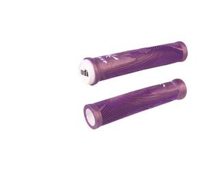 ODI Hucker BMX Grips Flangeless Purple White 160mm