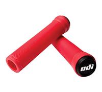 Odi Longneck Pro Grips - Race Red/Bicycle Cycling Cycle Bike Riding Ride Part Handlebar Bar End Pair Set Rubber Locking Lock On Trail Dirt Jump Enduro BMX Scooter Scoot Flangeless No Flange