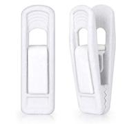 ODILCO White 26pc Velvet Hanger Clips, Pants Velvet Clips, Flocked Clothes Hanger Velvet Finger Grip Clips for Thin Hangers