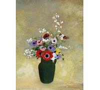 Odilon Redon Large Green Vase With Mixed Flowers Art Print Canvas Premium Wall Decor Poster Mural
