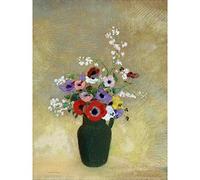 Odilon Redon Large Green Vase With Mixed Flowers Large Art Print Poster Wall Decor Premium Mural