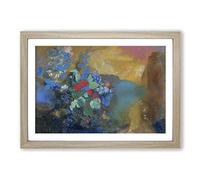 Odilon Redon Ophelia Among The Flowers Framed Print | A2 Oak Framed Wall Art | Ready to Hang | Modern Floral Picture | Living Room Bedroom Lounge Office