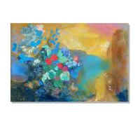 Odilon Redon Poster - Ophelia Among The Flowers Canvas Art Prints, Vintage Abstract Oil Painting Reproduction, Room Aesthetic Decoration Master Oil Painting for Living Room Bedroom Office Unframed