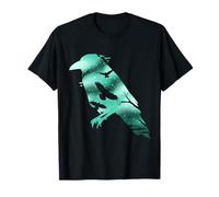 Odin Black Crow Gift Viking Raven Silhouette T-Shirt