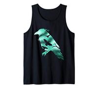 Odin Black Crow Gift Viking Raven Silhouette Tank Top