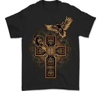 Odin Celtic Raven Viking Thor Ragnar Norse Mens T-Shirt 100% Cotton Black 5XL