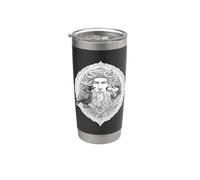 Odin Celtic Viking with Wolf and Odins Raven Valhalla Pagan Stainless Steel Insulated Tumbler