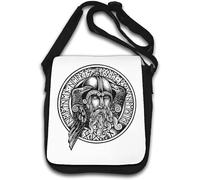 Odin Circle Crow Norse Mythology Viking God Shoulder Bag White