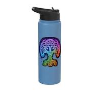 Odin Colored Tree of Life Viking Valhalla Pagan Stainless Steel Insulated Water Bottle
