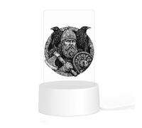Odin God Vikings Ravens Acrylic Night Light Lamp