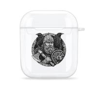 Odin God Vikings Ravens Case Cover Compatible with AirPods 1/2 TPU Transparent Shell