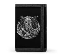 Odin God Vikings Ravens Men Trifold Wallets with Card Holders Keychain Slim Purse Money Clip for Women